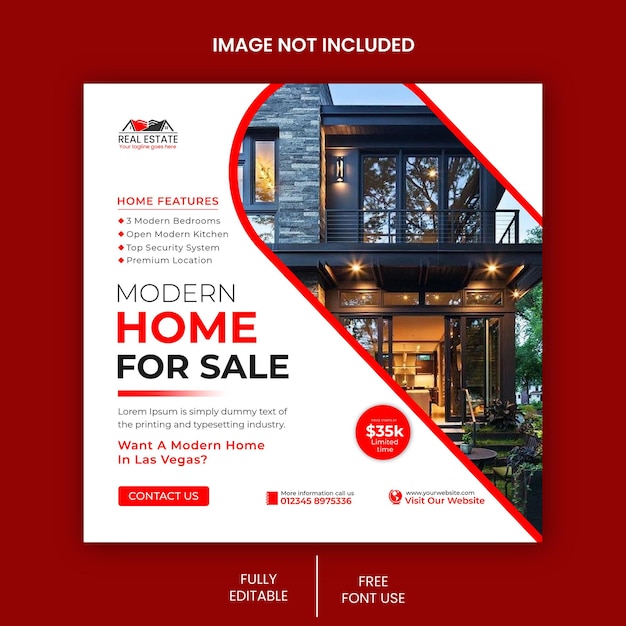 Vector real estate social media post template