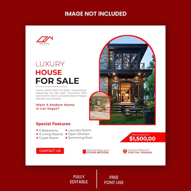 Vector real estate social media post template