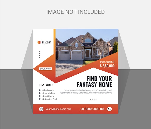 Vector real estate social media post template