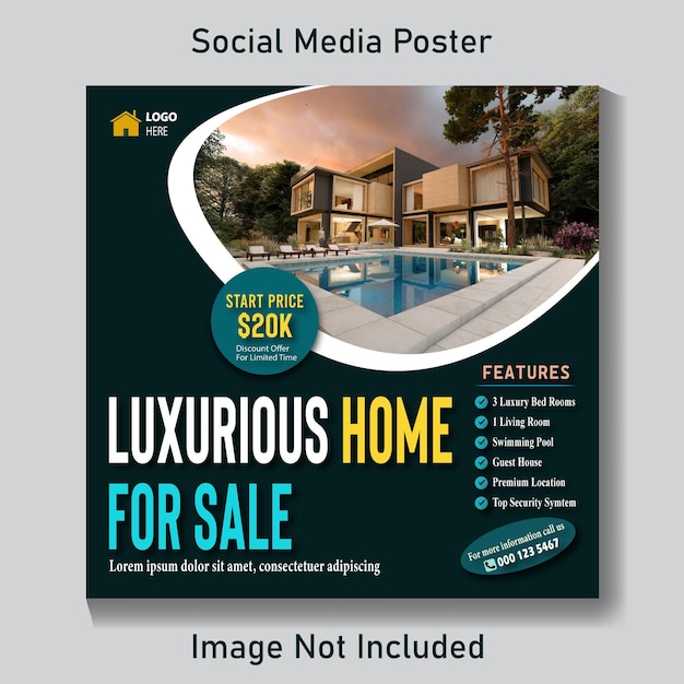 Vector real estate social media post vector template design