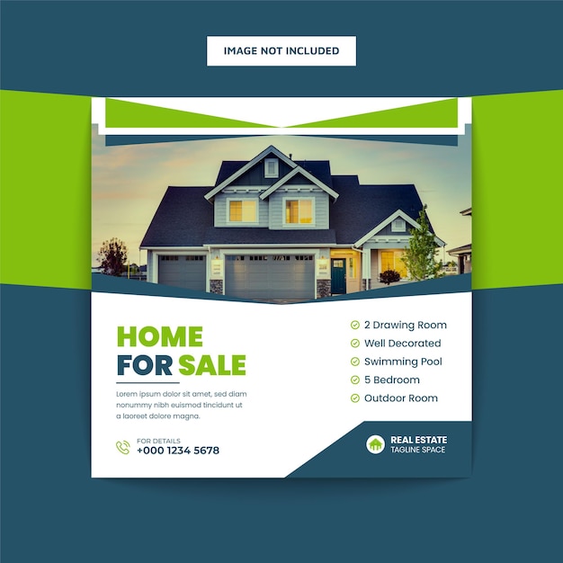 Real estate social media post and web banner template design