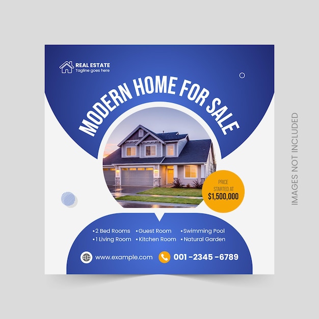 Real estate social media post and web banner template