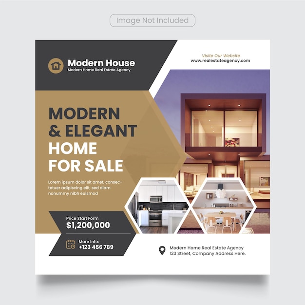 Real estate social media square banner or Flyer template