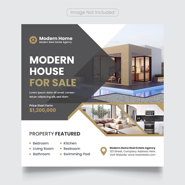 Real estate social media square banner or Flyer template