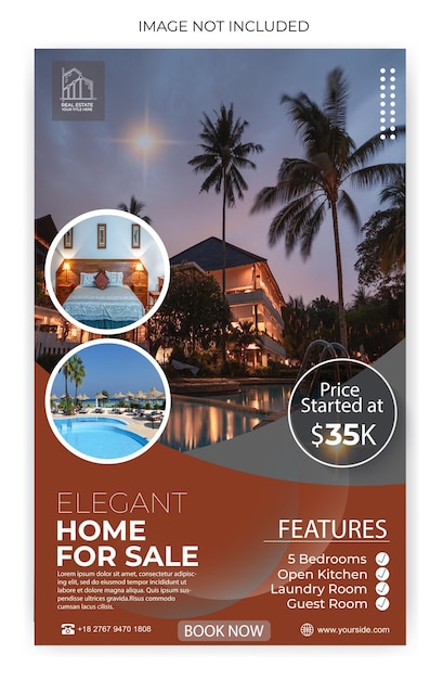 Real estate social media square banner template