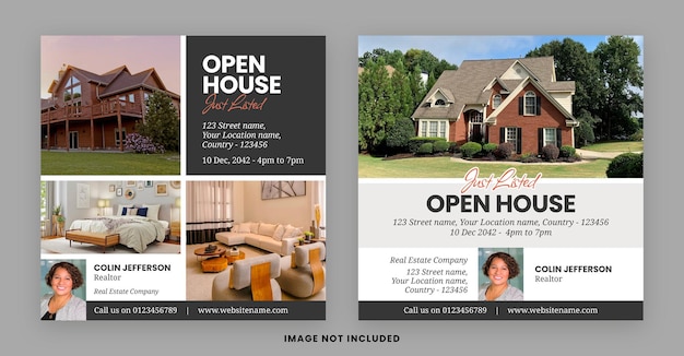 Real Estate Social Media Template Open House Social Media Template Real Estate Services