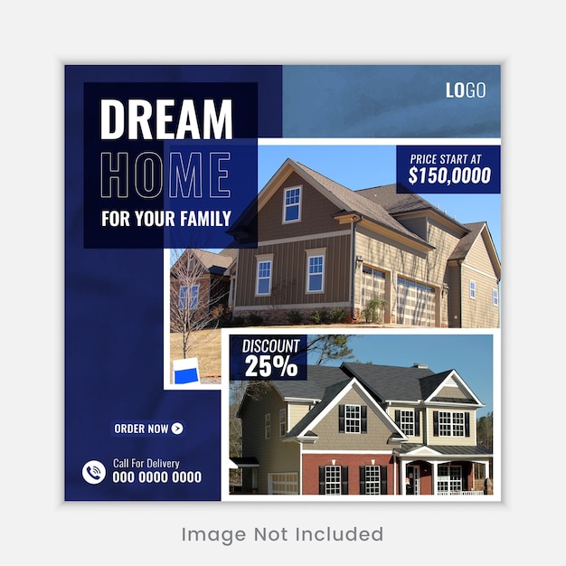 Vector real estate special social media post template