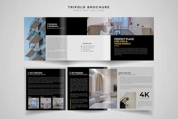 Real estate square trifold brochure