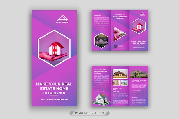 Real estate trifold brochure template