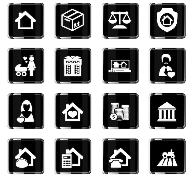 Real estate vector icons for user interface design