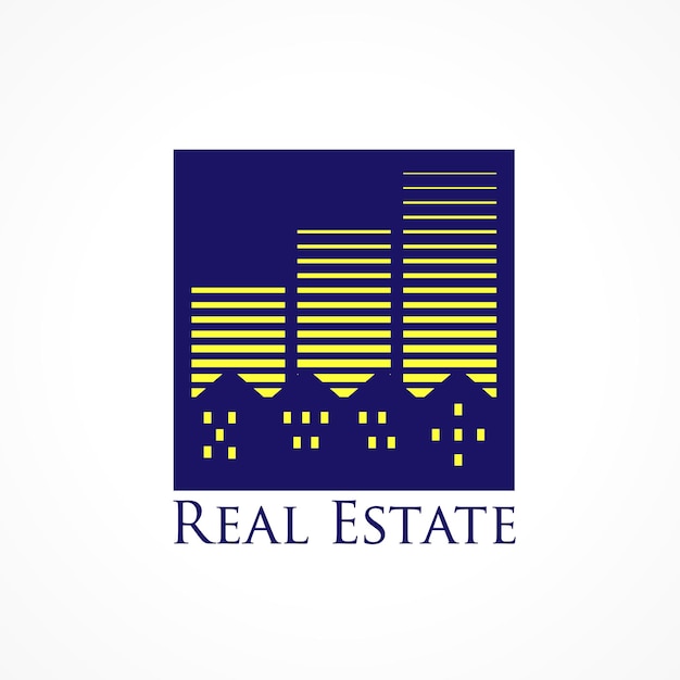 Real-estate vector logo. icon for own property agency, constructing business, furnished rooms.