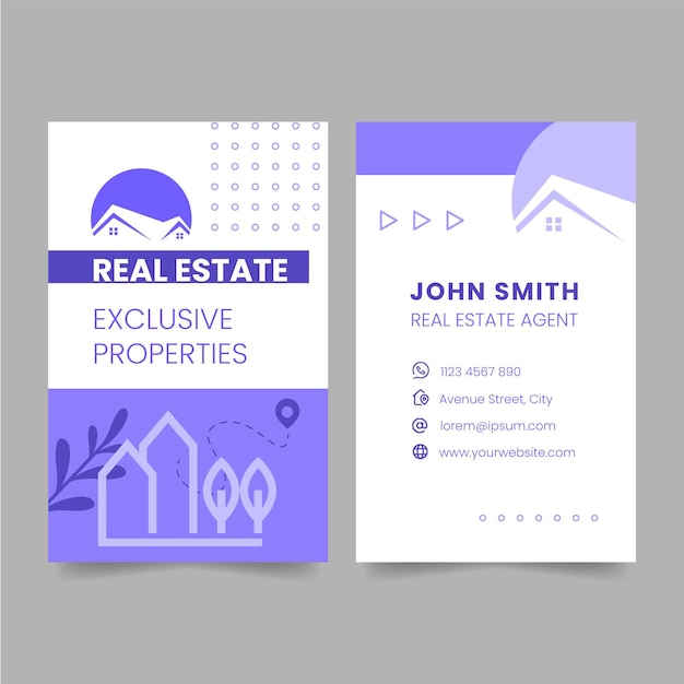 real estate vertical business card template
