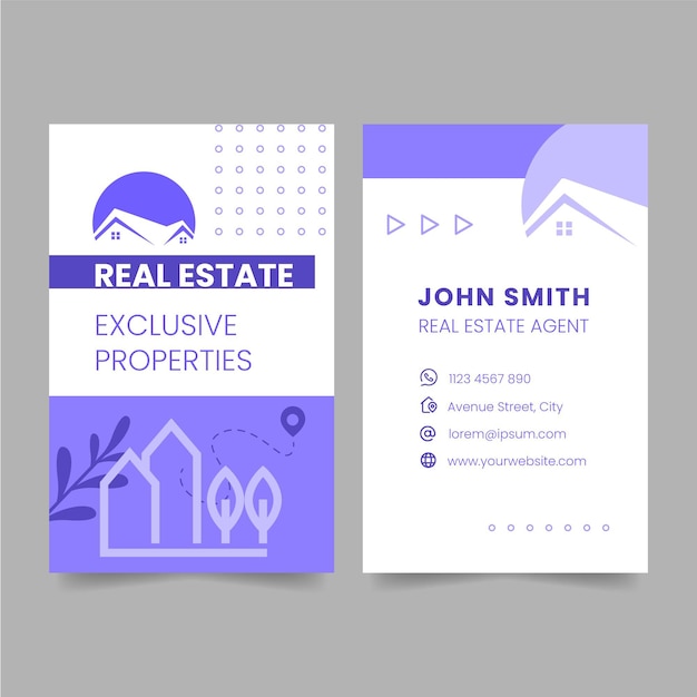 Real estate vertical business card template