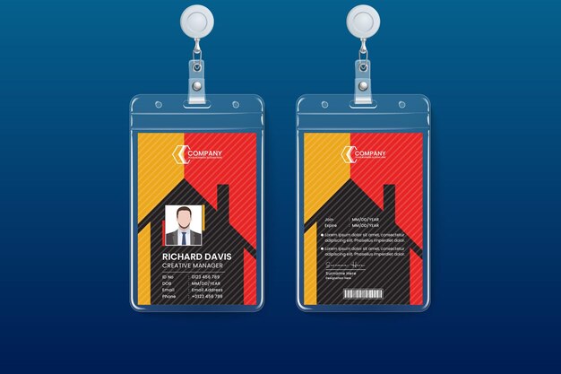 Vector real estate vertical re id card template