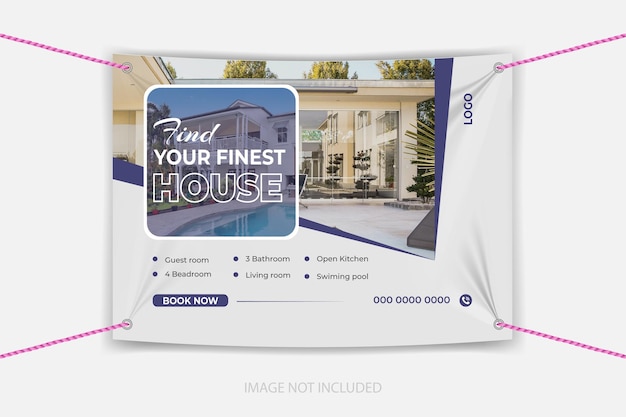 Vector real estate vinyl banners design template