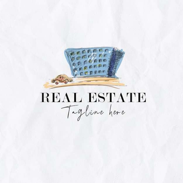 Vector real estate water color logo