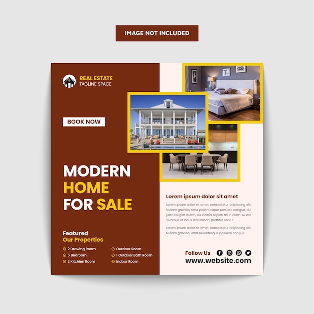 Vector real estate web banner design template