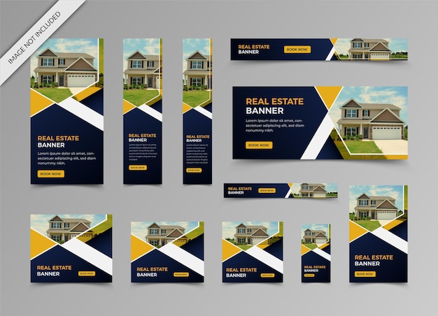 Real estate web banner template design with the social media post