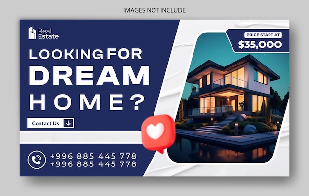 Real estate web banner template design