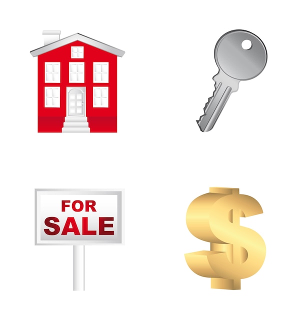 real estates icons isolated 