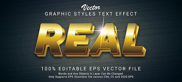 Vector real fine gold text effect