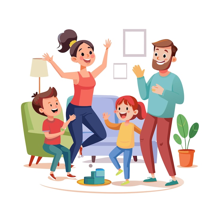 Vector real life family moments vector illustratie concepten