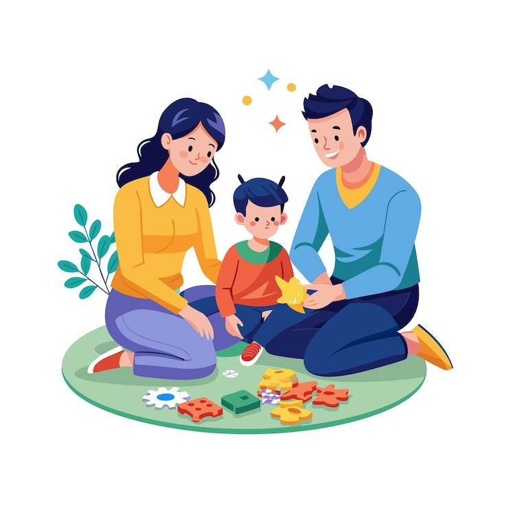 Vector real life family moments vector illustration concepts