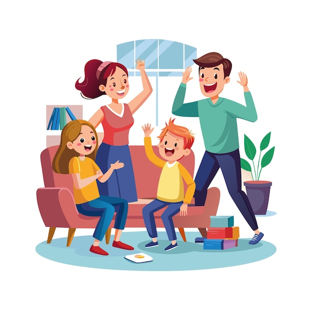 Real Life Family Moments Vector Illustration Concepts