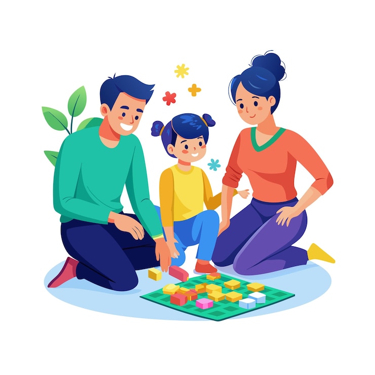 Vector real life family moments vector illustration concepts