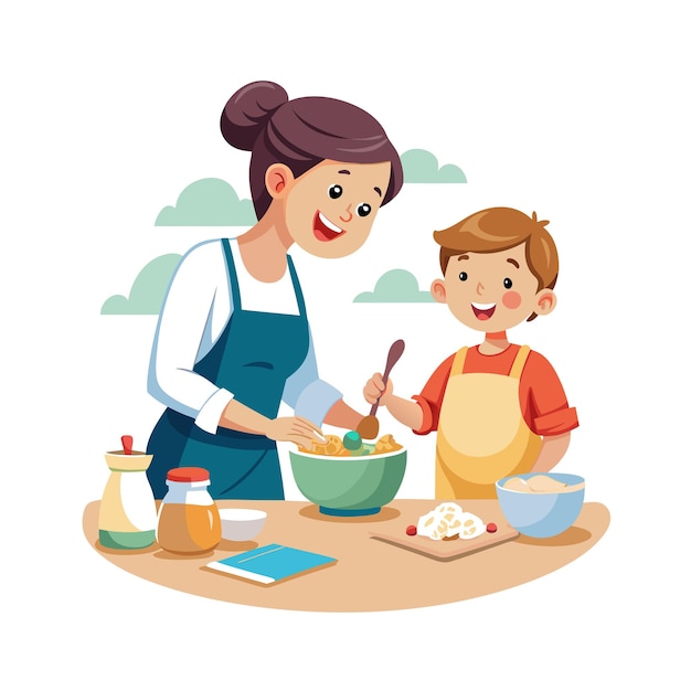 Real Life Family Moments Vector Illustration Concepts
