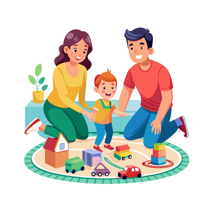 Vector real life family moments vector illustration concepts