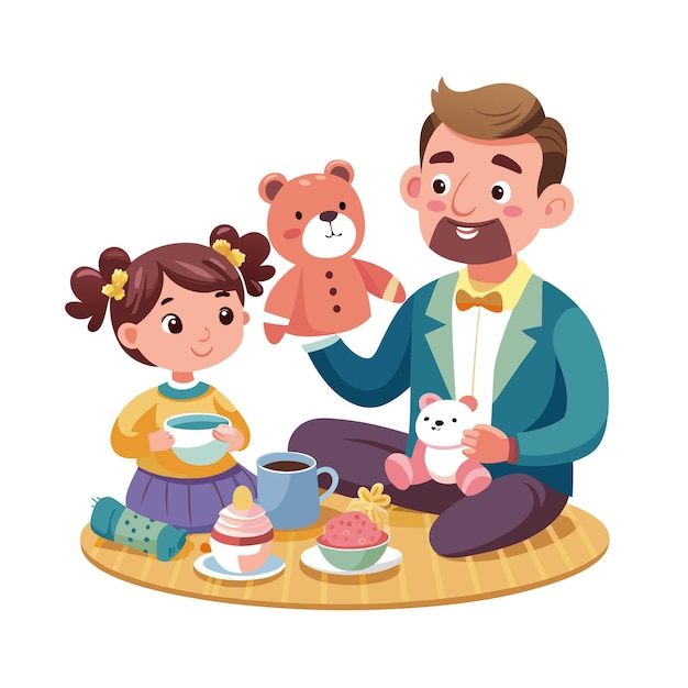 real life family moments vector illustration concepts