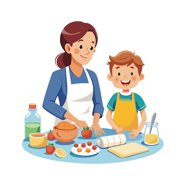 real life family moments vector illustration concepts
