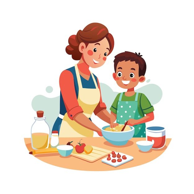 real life family moments vector illustration concepts