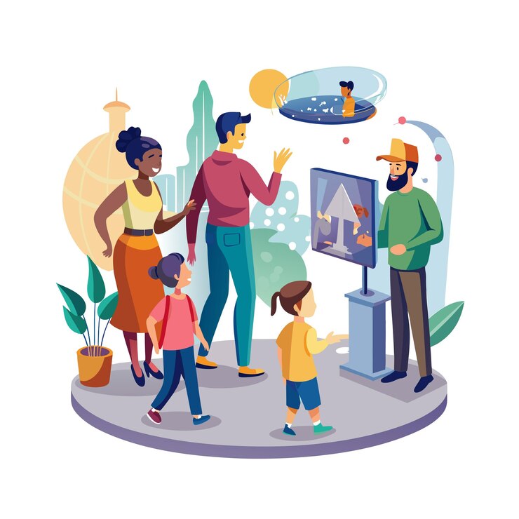 Vector real life family moments vector illustration concepts
