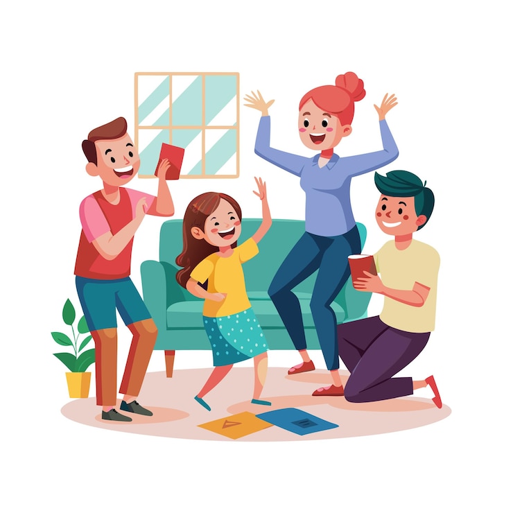 Vector real life family moments vector illustration concepts
