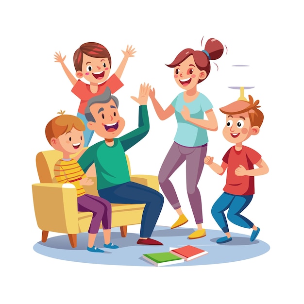 Real Life Family Moments Vector Illustration Concepts