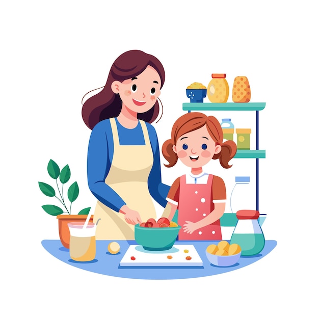 real life family moments vector illustration concepts