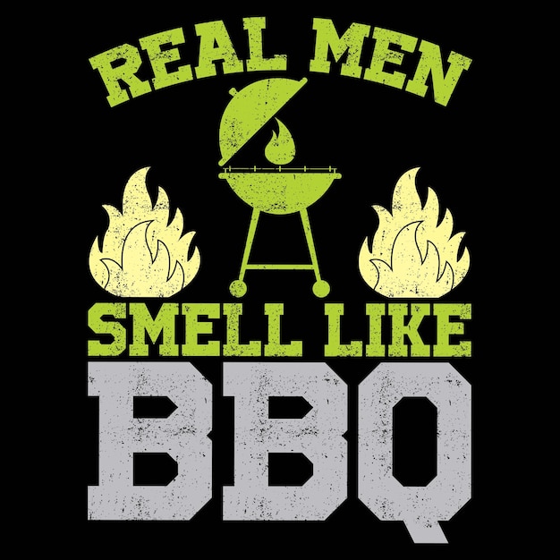 Vector real man smell like bbq