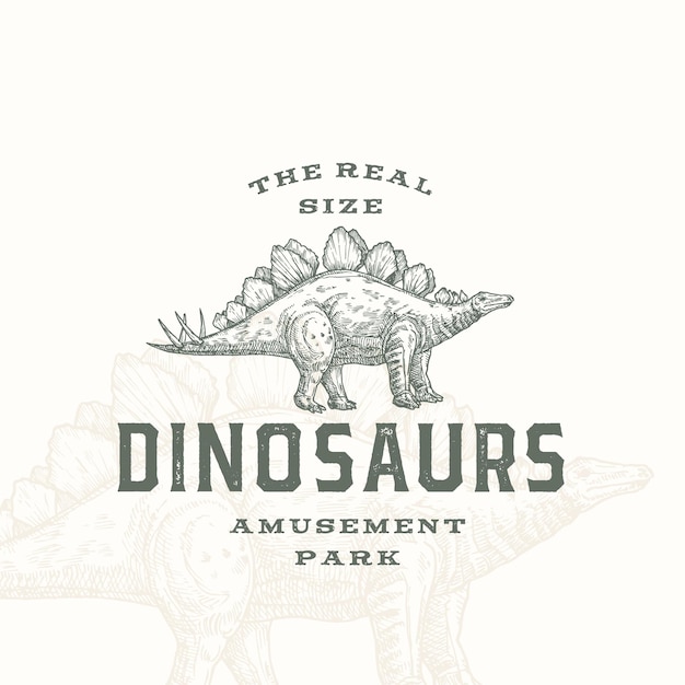 Реальный размер динозавров парк развлечений абстрактный знак символ или логотип
