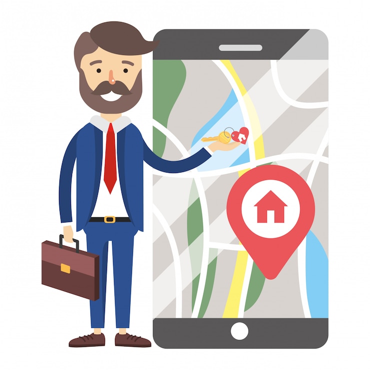 Vector real state agent cartoon