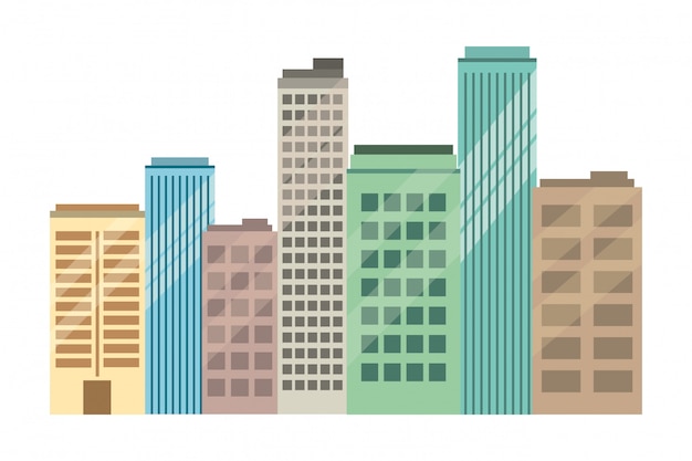 Vector real state buildings cartoon