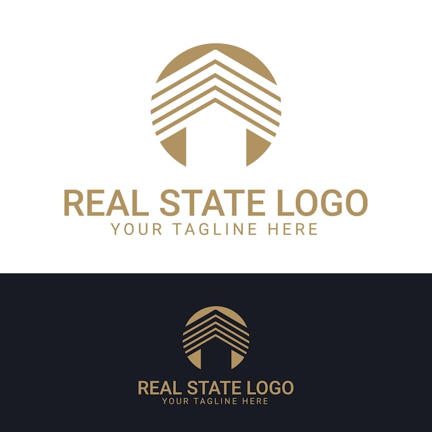 real state gold color logo design