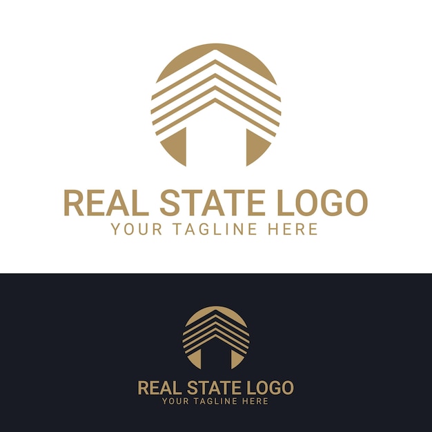 Design del logo color oro in stato reale