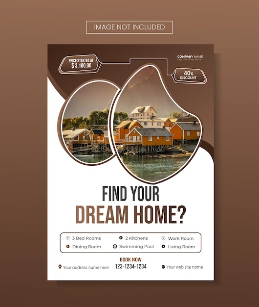 Real State Home verkoopt flyerontwerp