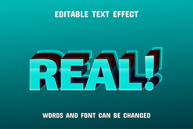 Real text editable text effect