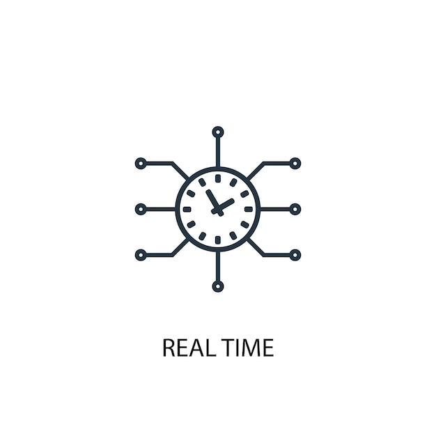 Real-time icoon. eenvoudige elementenillustratie. realtime symbool conceptontwerp uit augmented reality-collectie. kan gebruikt worden voor web en mobiel.