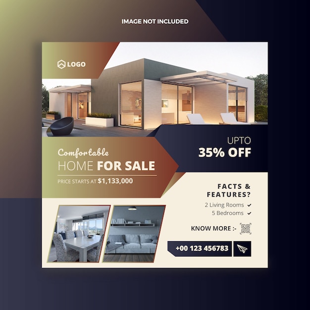 RealEstate House Sale Social Media Post And Web Banner