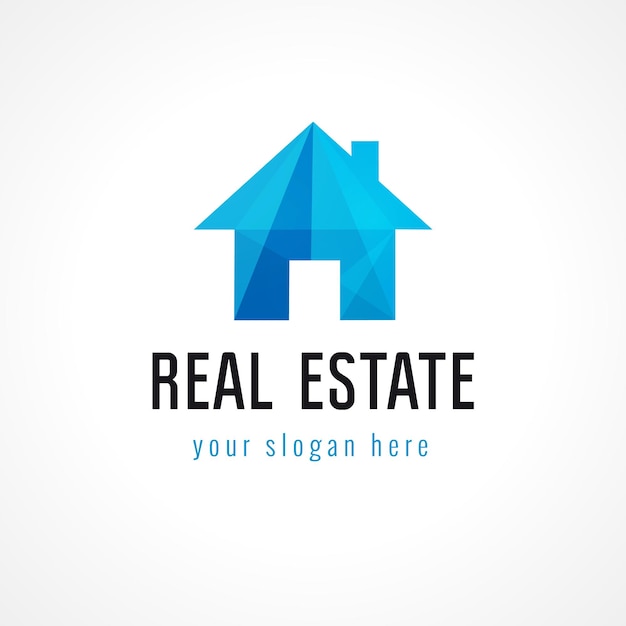 Realestate vector stainedglass logo concept house for sale property agency paper house