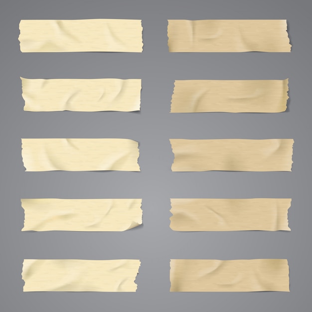 Realistic 10 sets vector adhesive tape illustration